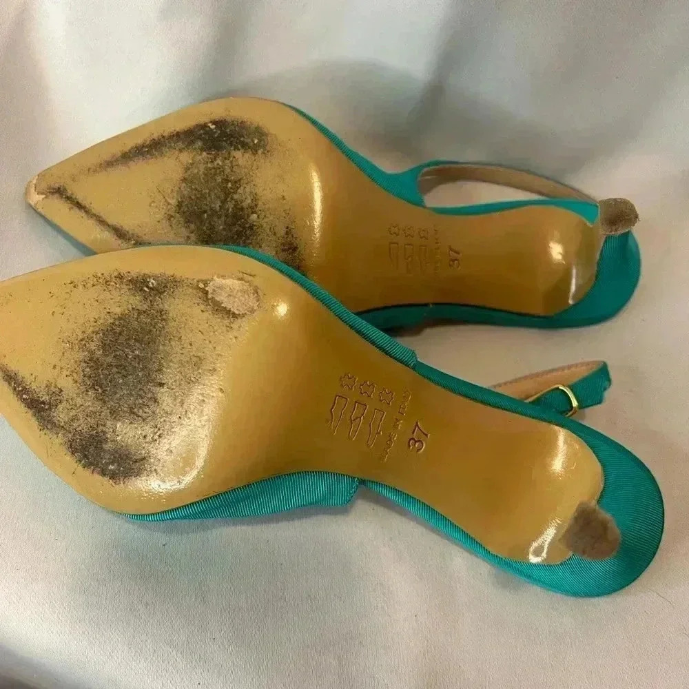 Turquoise sling heels by Luca Valentini  size 6.5 - Picture 8 of 10